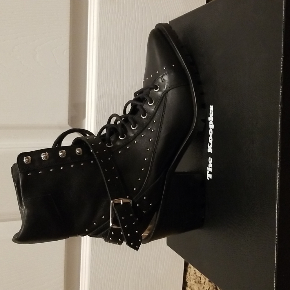 The Kooples black stud bootie sz 40